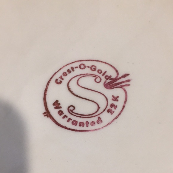 VTG 22K Gold Trim Crest-O-Gold Victorian Courting Couple Ornate Bowl 1930s - Picture 10 of 12